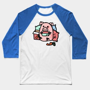 Cute Cartoon Piggy Playing Games Baseball T-Shirt